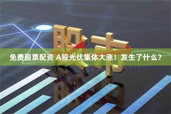 免费股票配资 A股光伏集体大涨！发生了什么？